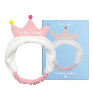 NIB I Dew Care Pink Tiara Soft Headband Skincare Accessory Self‑Care & Spa Night